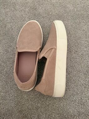 UGG Slip-On Platform Sneakers in Dusty Rose and White